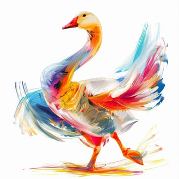 Beautiful colorful advertising poster with a goose. High quality illustration