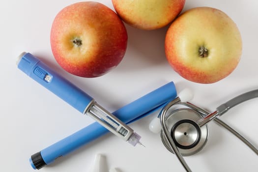 Ozempic Insulin injection pen or insulin cartridge pen for diabetics. Medical equipment for diabetes parients.