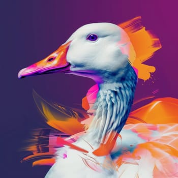 Beautiful colorful advertising poster with a goose. High quality illustration