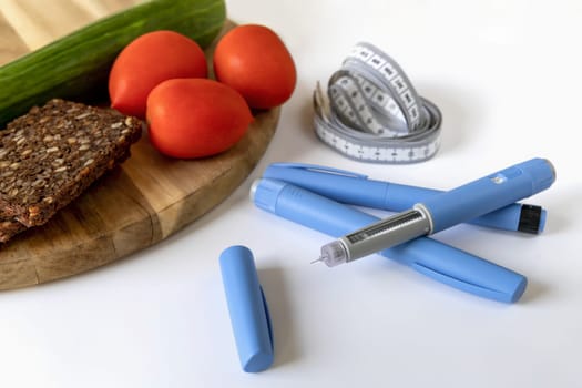 Ozempic Insulin injection pen or insulin cartridge pen for diabetics. Medical equipment for diabetes parients. Denmark - Oktober 18, 2023