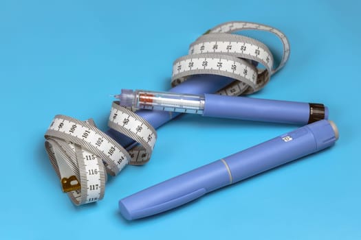 Ozempic Insulin injection pen or insulin cartridge pen for diabetics. Medical equipment for diabetes parients.