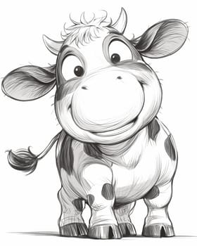 Coloring book for children, coloring animal, cow, bull. Selective soft focus.