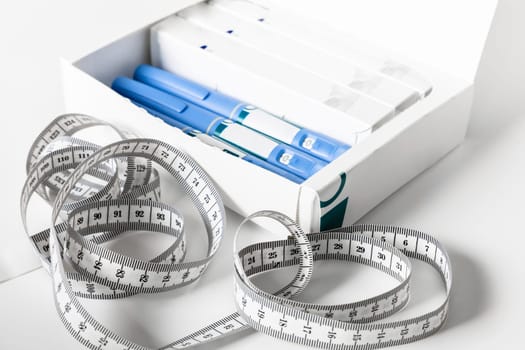 Ozempic Insulin injection pen or insulin cartridge pen for diabetics. Medical equipment for diabetes parients.