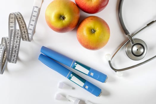 Ozempic Insulin injection pen or insulin cartridge pen for diabetics. Medical equipment for diabetes parients.