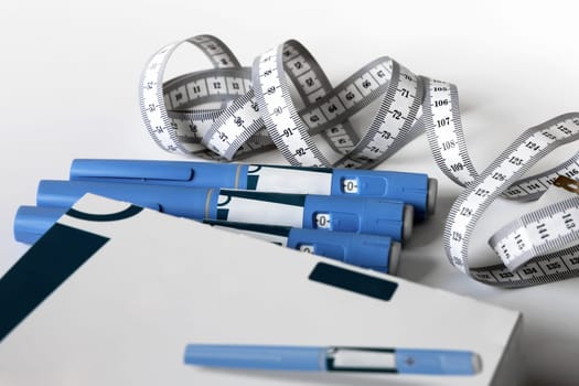 Ozempic Insulin injection pen or insulin cartridge pen for diabetics. Medical equipment for diabetes parients.