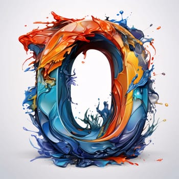 Graphic alphabet letters: Colorful 3d letter O uppercase. 3d rendering