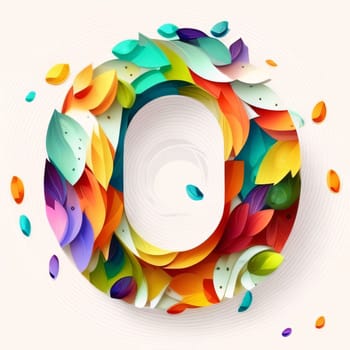 Graphic alphabet letters: Colorful 3d letter O on white background. Vector illustration.