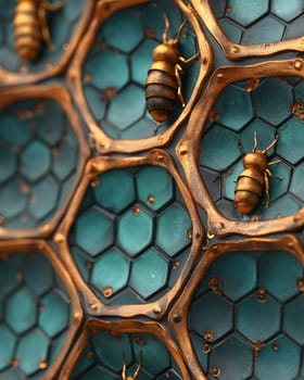 Honeycomb structure texture background. Selective focus.