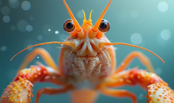 Cartoon crab with big eyes. Selective focus.