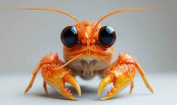 Cartoon crab with big eyes. Selective focus.