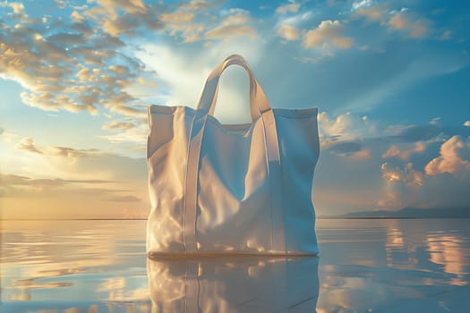 Mockup white Tote bag with copy space for advertising.