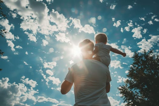 Father and son together. Father day concept.