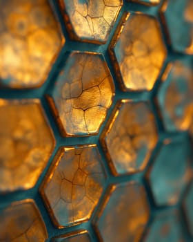 Honeycomb structure texture background. Selective focus.