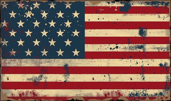 Creative vintage American flag. Selective focus