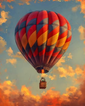 Hot Air Balloon Soaring Skyward. Selective focus