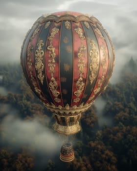 Hot Air Balloon Soaring Skyward. Selective focus