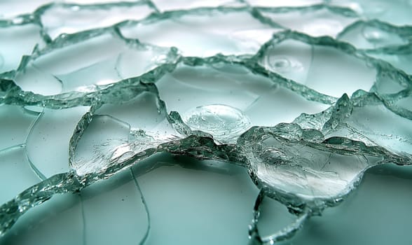 Detailed Close-up of Cracked Glass. Selective focus