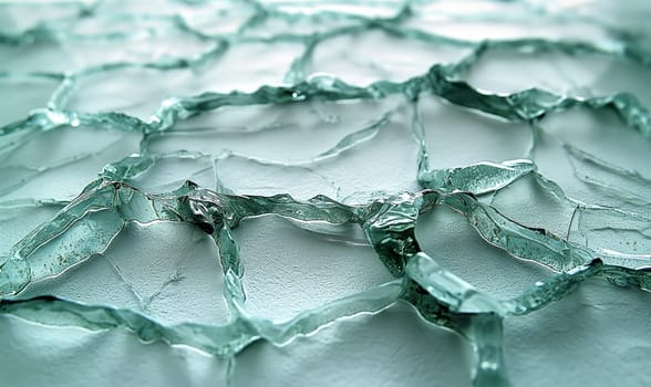 Detailed Close-up of Cracked Glass. Selective focus