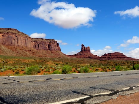 Southwestern Landscape, Rocky Buttes near Monument Valley, Wild West. High quality photo