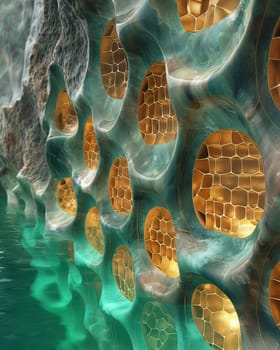Honeycomb structure texture background. Selective focus.