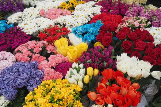 flower shop in istanbul, flower display for selling at street shop