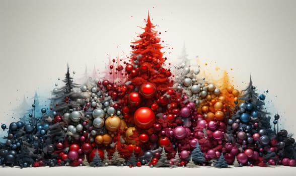 Colorful Balls Painting on White Background. Selective focus