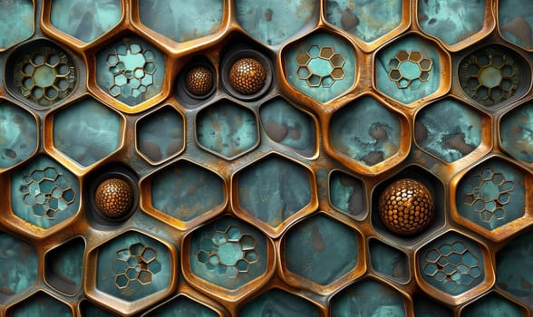 Honeycomb structure texture background. Selective focus.