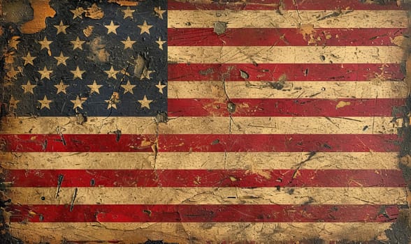 Creative vintage American flag. Selective focus