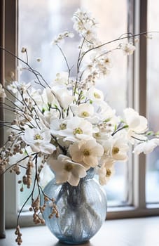 Beautiful bouquet of flowers in a vase. Floral arrangement