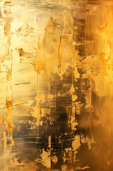 A close up of a painting featuring a natural landscape in gold and black tones. The artwork captures the beauty of the landscape using tints and shades, creating a stunning visual effect