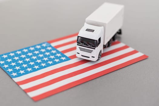 Shipping and Delivery in the USA, 3D rendering isolated on white background. High quality photo