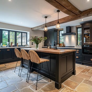 Bespoke kitchen design, country house and cottage interior design, English countryside style renovation and home decor idea