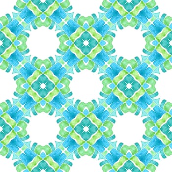 Textile ready admirable print, swimwear fabric, wallpaper, wrapping. Green delightful boho chic summer design. Summer exotic seamless border. Exotic seamless pattern.