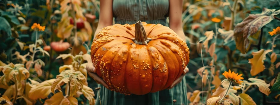 Harvest in the hands of a woman in the garden. Selective focus. nature.