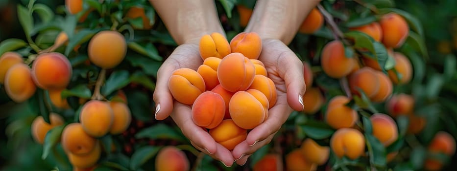 Harvest in the hands of a woman in the garden. Selective focus. nature.