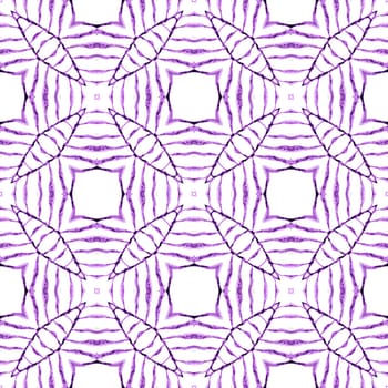 Exotic seamless pattern. Purple ravishing boho chic summer design. Textile ready cool print, swimwear fabric, wallpaper, wrapping. Summer exotic seamless border.