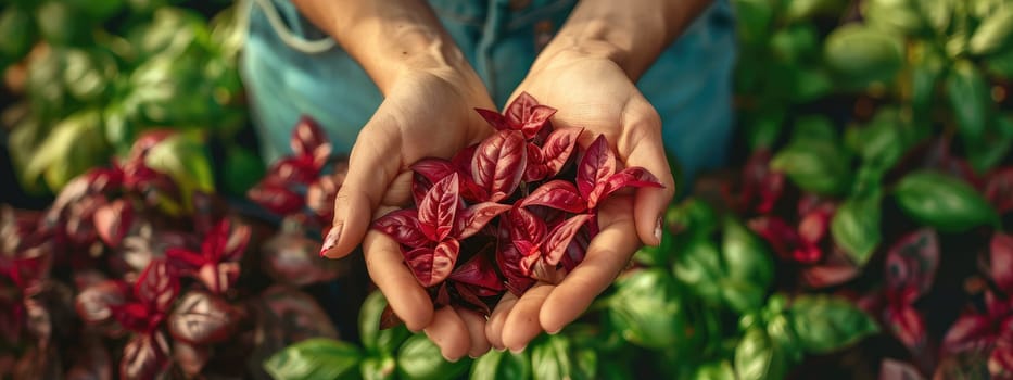 Harvest in the hands of a woman in the garden. Selective focus. nature.