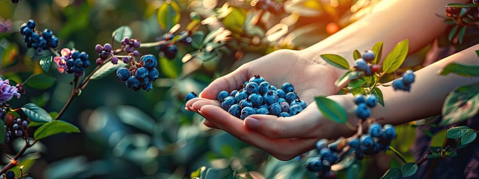 Harvest in the hands of a woman in the garden. Selective focus. nature.