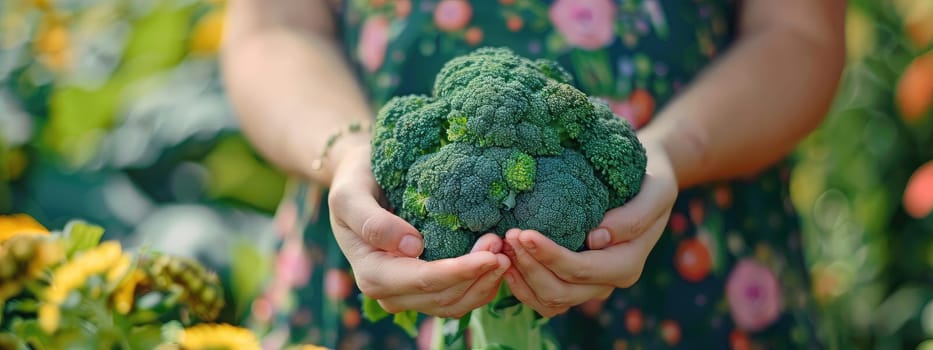 Harvest in the hands of a woman in the garden. Selective focus. nature.