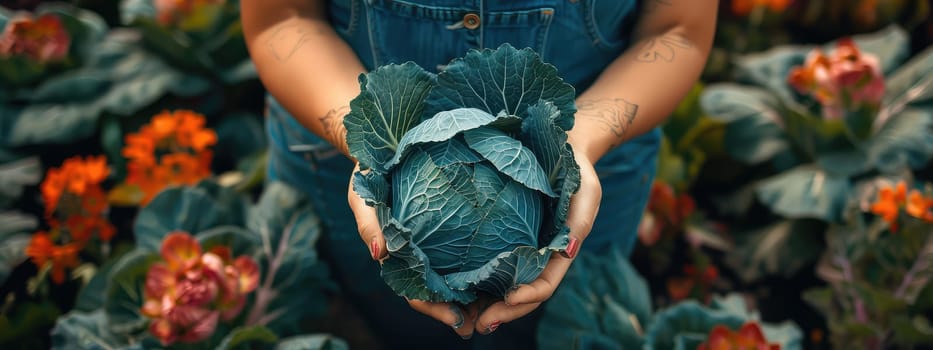 Harvest in the hands of a woman in the garden. Selective focus. nature.