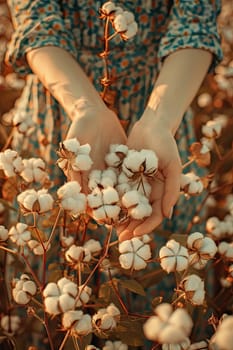 Harvest in the hands of a woman in the garden. Selective focus. nature.