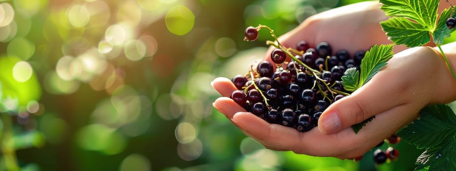 Harvest in the hands of a woman in the garden. Selective focus. nature.