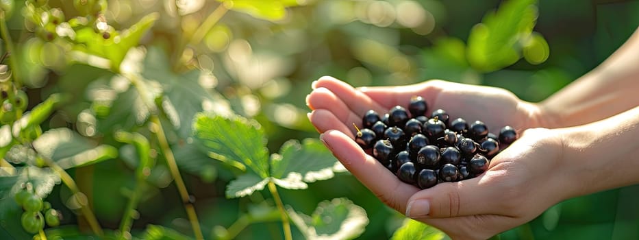 Harvest in the hands of a woman in the garden. Selective focus. nature.