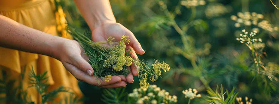 Harvest in the hands of a woman in the garden. Selective focus. nature.