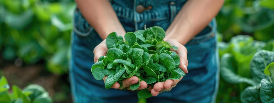 Harvest in the hands of a woman in the garden. Selective focus. nature.