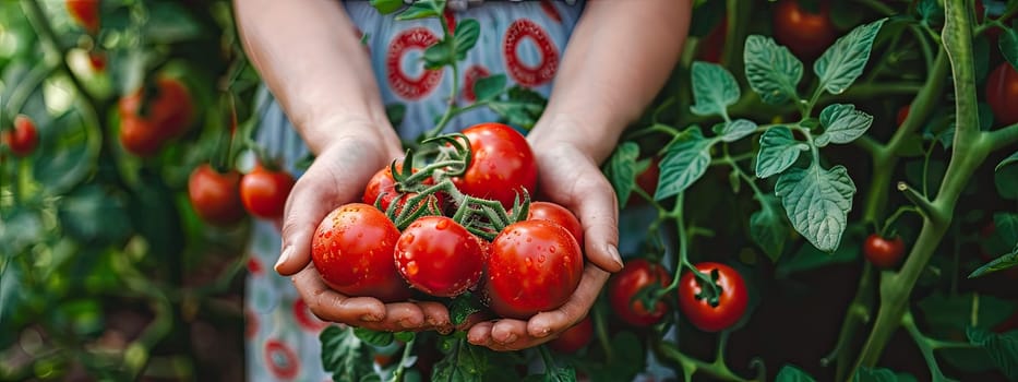 Harvest in the hands of a woman in the garden. Selective focus. nature.