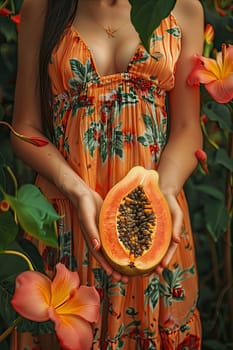 Harvest in the hands of a woman in the garden. Selective focus. nature.