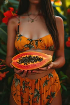 Harvest in the hands of a woman in the garden. Selective focus. nature.