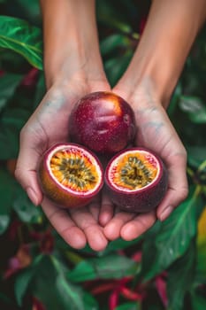 Harvest in the hands of a woman in the garden. Selective focus. nature.