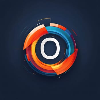 Graphic alphabet letters: Colorful modern letter O on a dark background. Vector illustration.